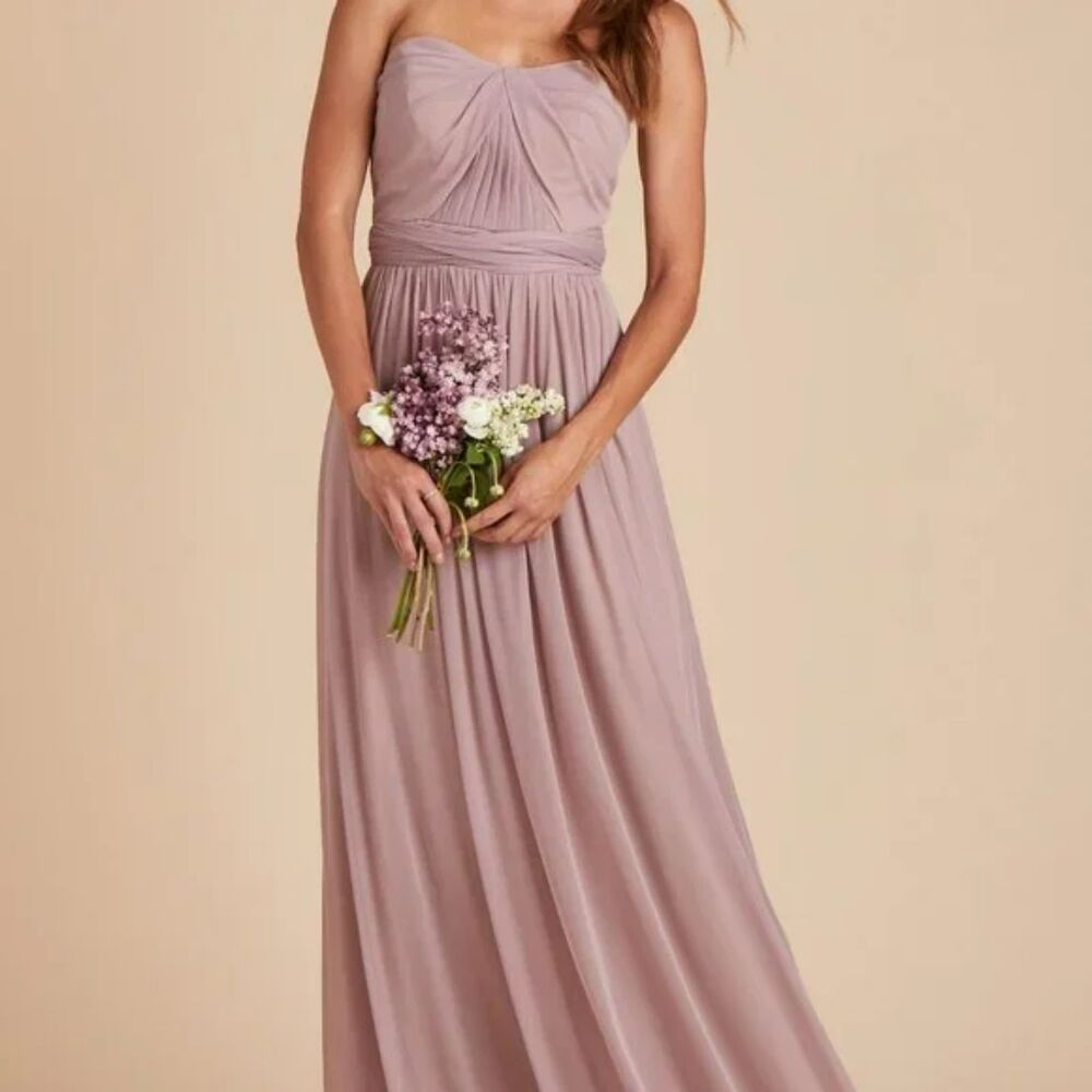 Birdy Grey Dress Women's 3X Mauve NWT Chicky Convertible Bridesmaid Gown Chiffon